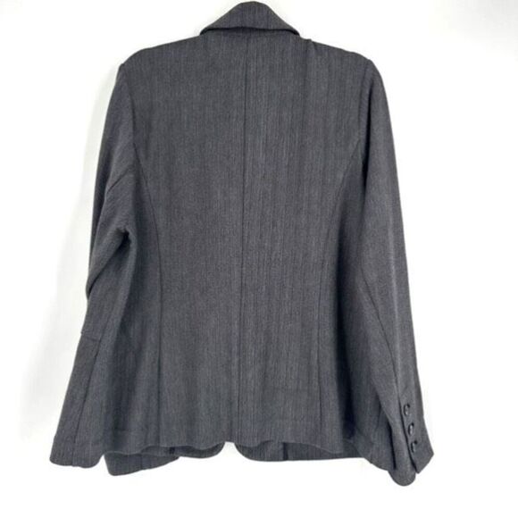 41Hawthorn Women's Chevron Single Breasted One Button Blazer Jacket Gray Size 2X - Picture 2 of 9